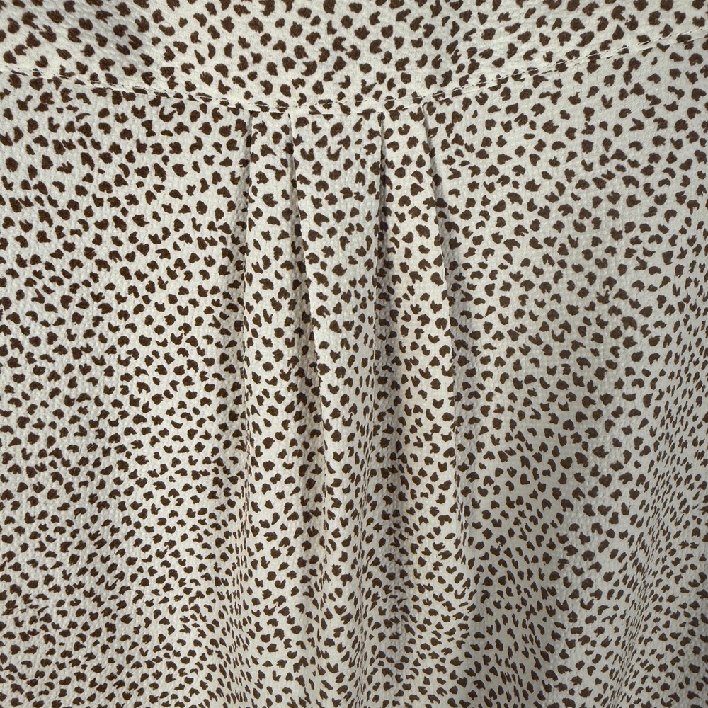 Eliane Rose Cream and Brown Patterned Blouse, work wear, layering - Picture 8 of 11